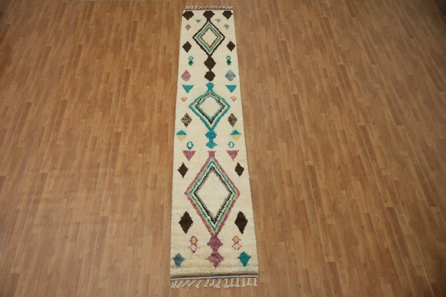 Wool Moroccan Handmade Runner Rug 3x13