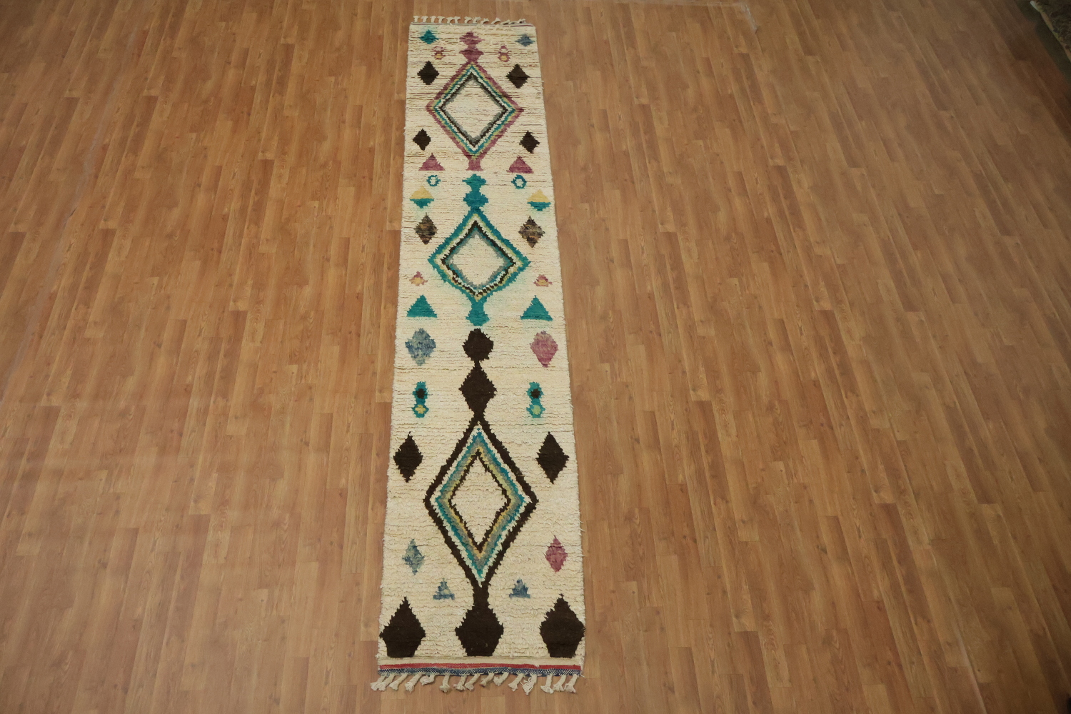 Wool Moroccan Handmade Runner Rug 3x13