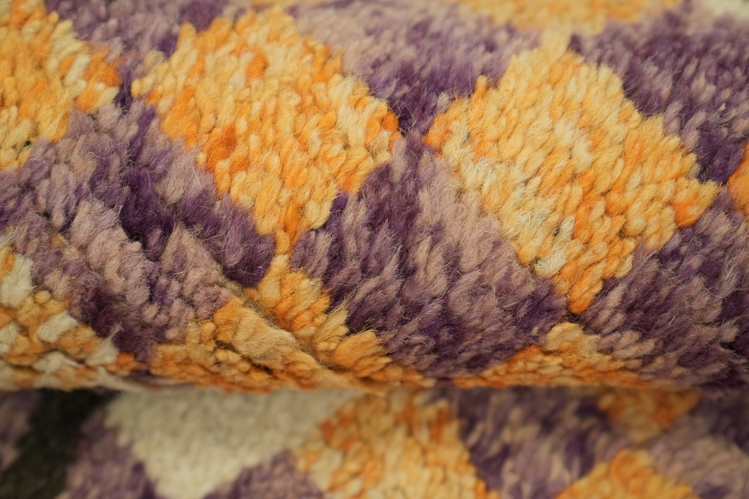 Checkered Moroccan Wool Runner Rug 3x13