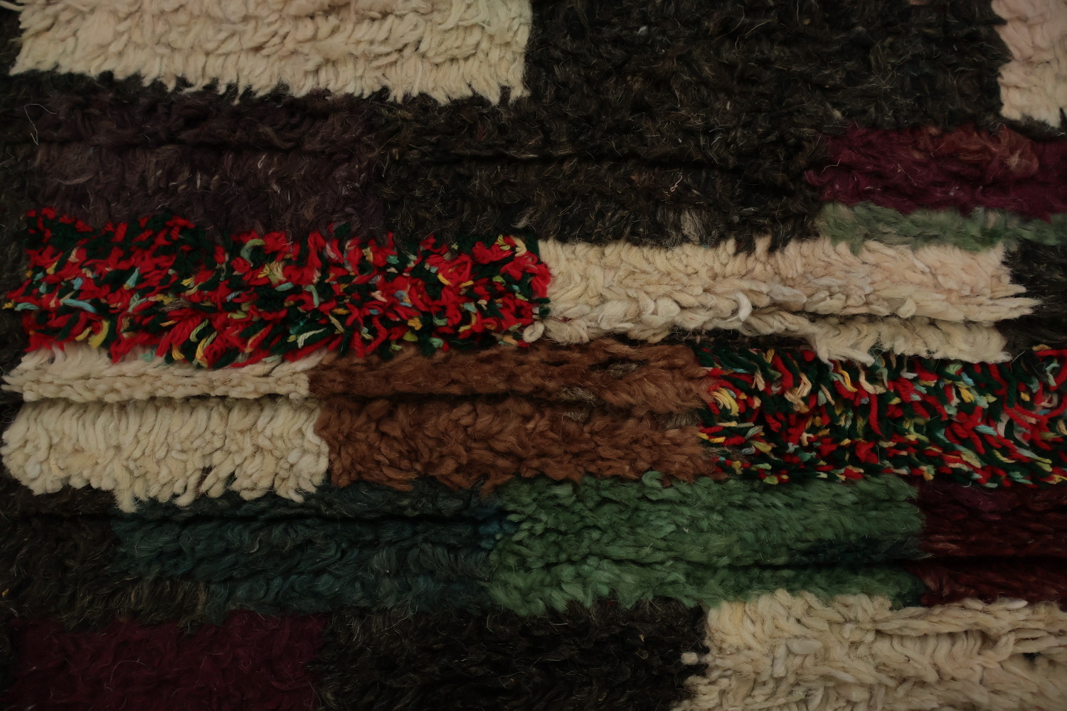 Dark Moroccan Area Rug 9x13 Highlighted by Vibrant Mosaic Borders