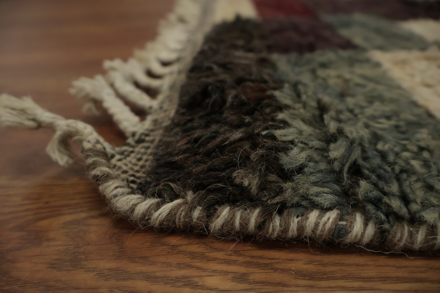 Dark Moroccan Area Rug 9x13 Highlighted by Vibrant Mosaic Borders