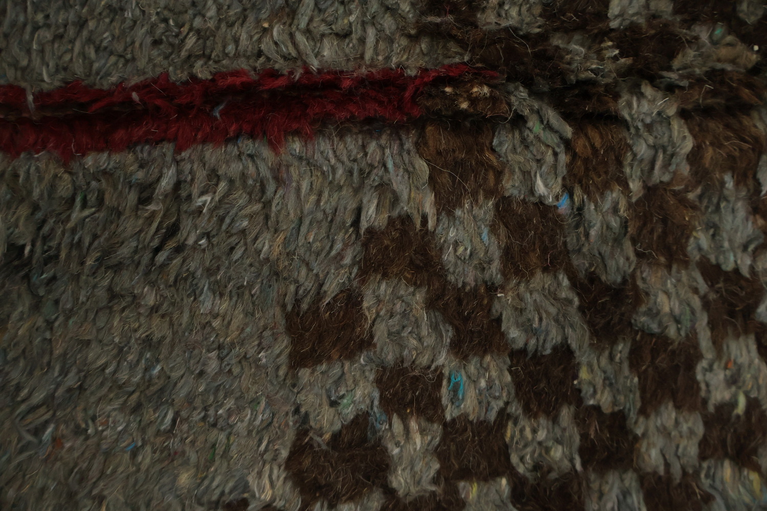 Artful Bohemian Moroccan Area Rug 8x13 with Earthy Tones and Lines