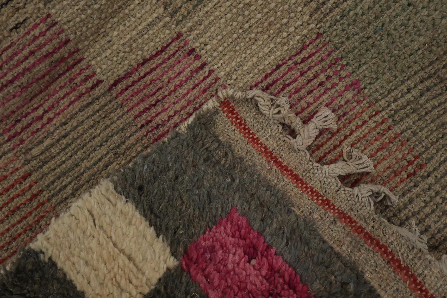 Checkered Moroccan Wool Area Rug 8x11 Enhancing Modern Home Style