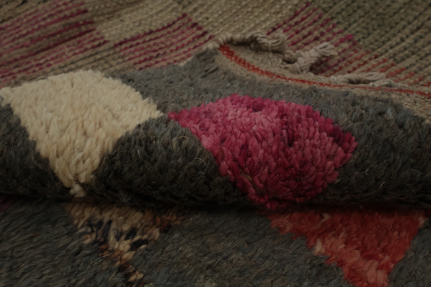Checkered Moroccan Wool Area Rug 8x11 Enhancing Modern Home Style