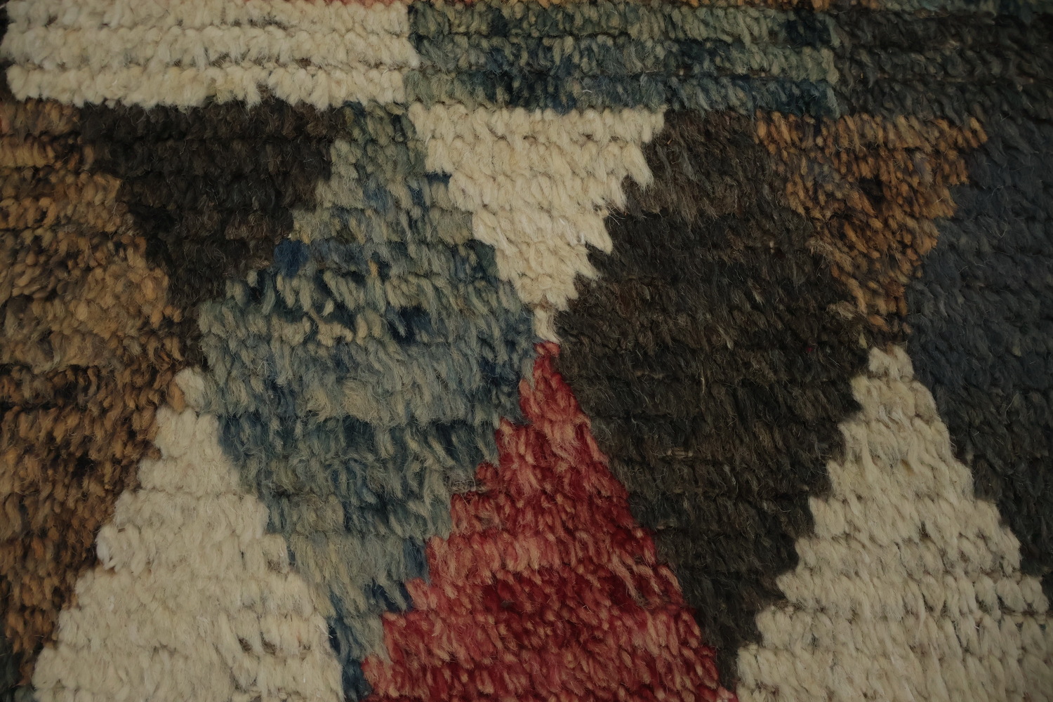 Moroccan Area Rug 8x11 with Earthy Tones and Colorful Stripes