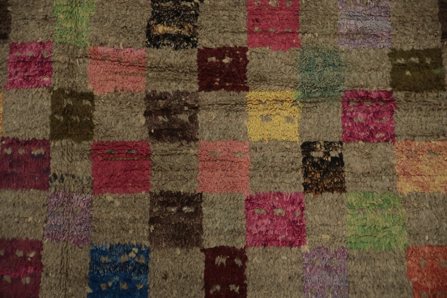 Checkered Moroccan Wool Area Rug 8x11