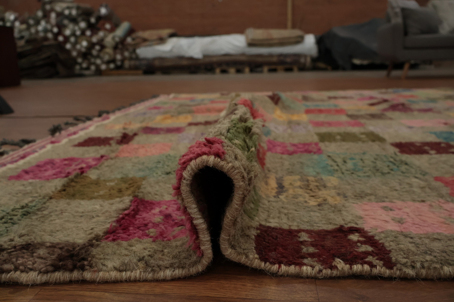 Checkered Moroccan Wool Area Rug 8x11