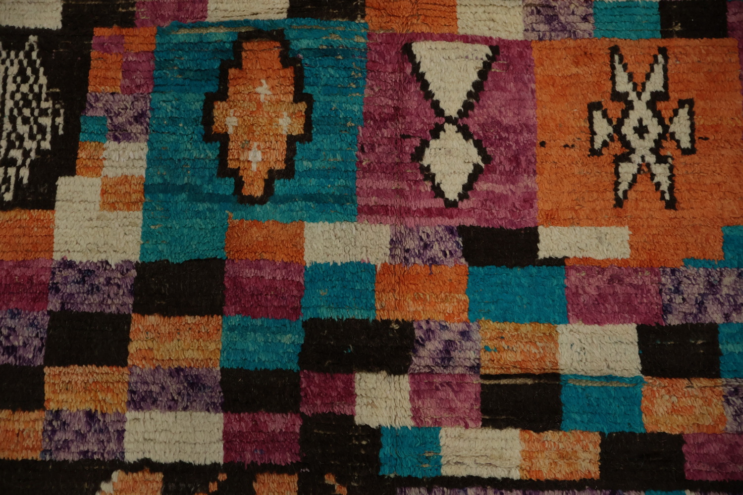 Brightly Colored Moroccan Large Rug 10x14 with Geometric Patterns