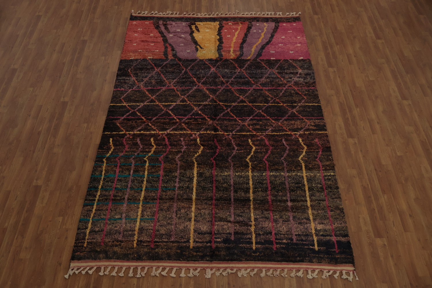 Handmade Moroccan Wool Area Rug 7x11