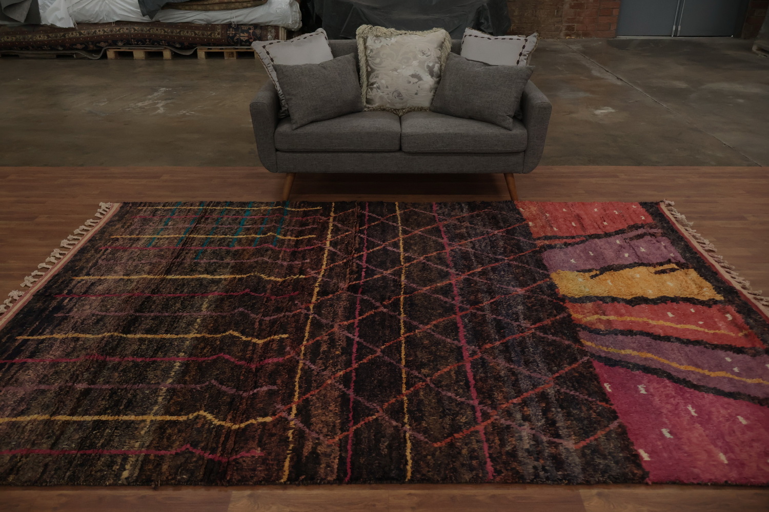 Handmade Moroccan Wool Area Rug 7x11