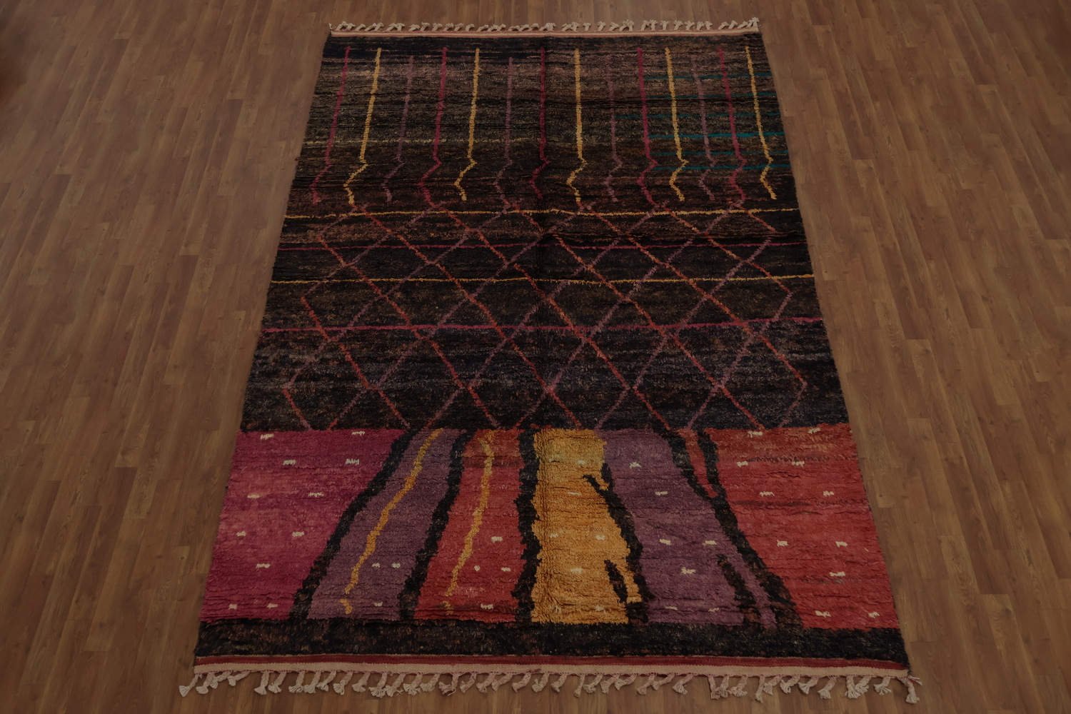 Handmade Moroccan Wool Area Rug 7x11