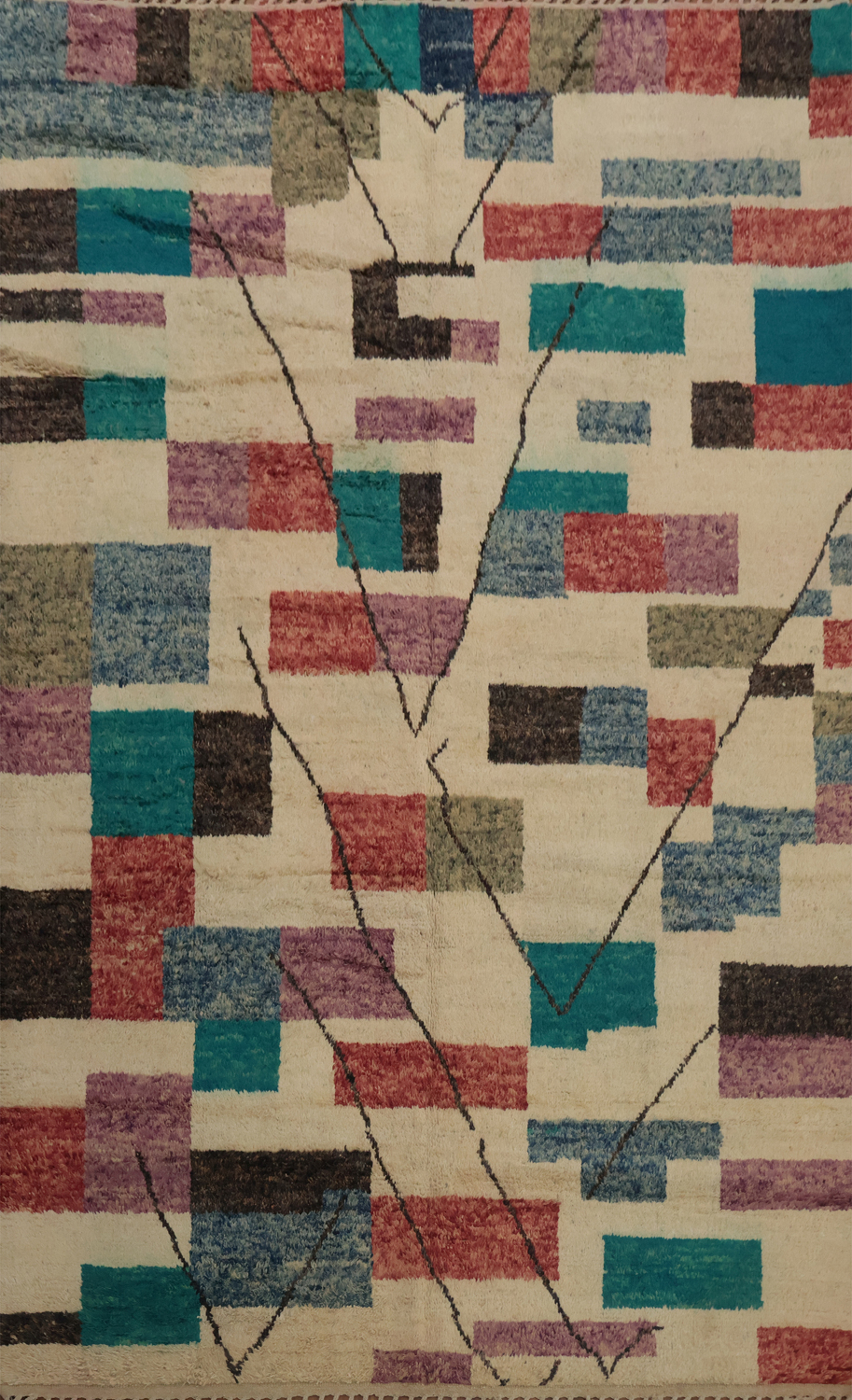Chic Color Block Geometric Moroccan Area Rug 10x15 for Modern Interiors