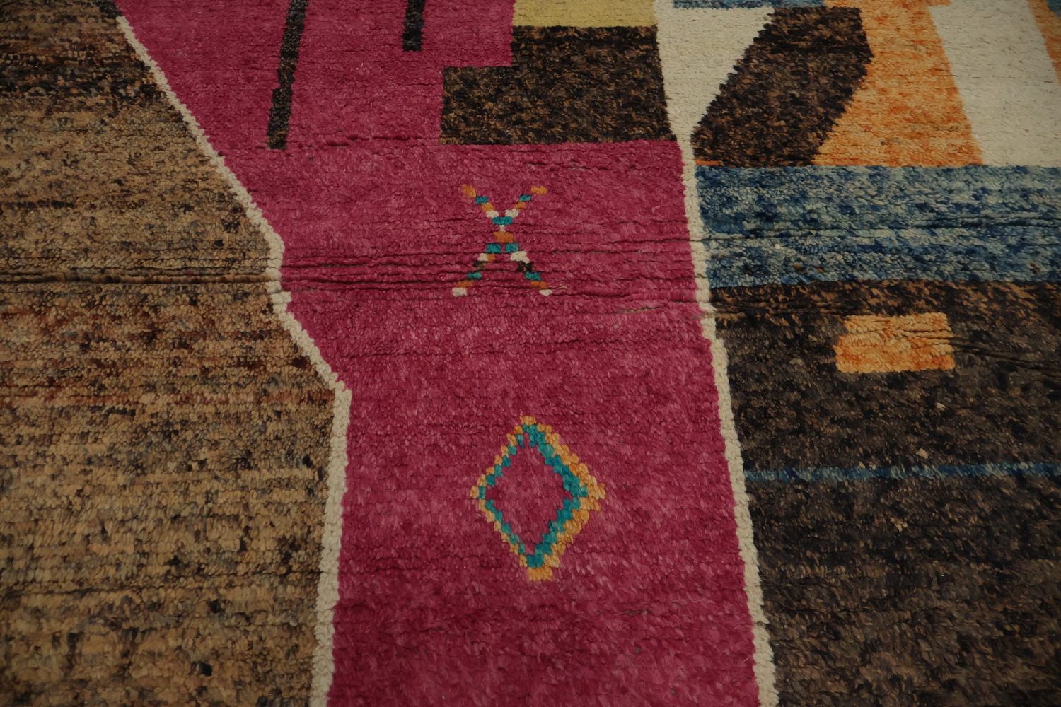 Multicolor Moroccan Large Rug 12x16 with Abstract Artistic Flair