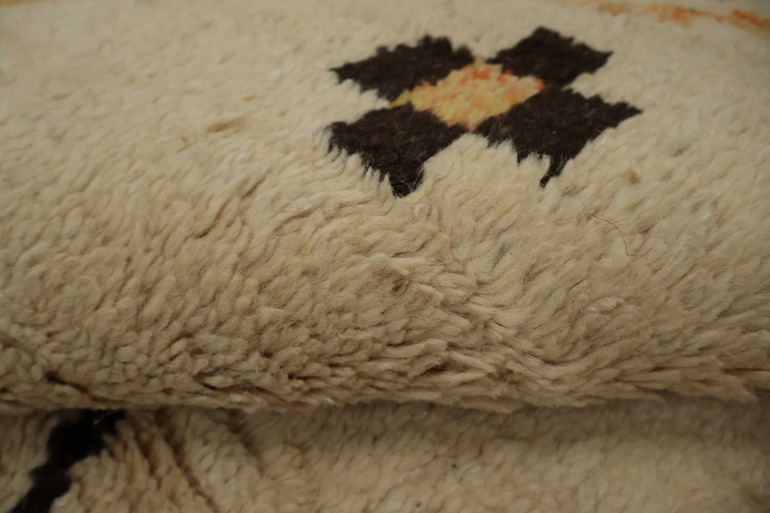 Artistic Moroccan Wool Area Rug 9x13 with Colorful Earthy Hues