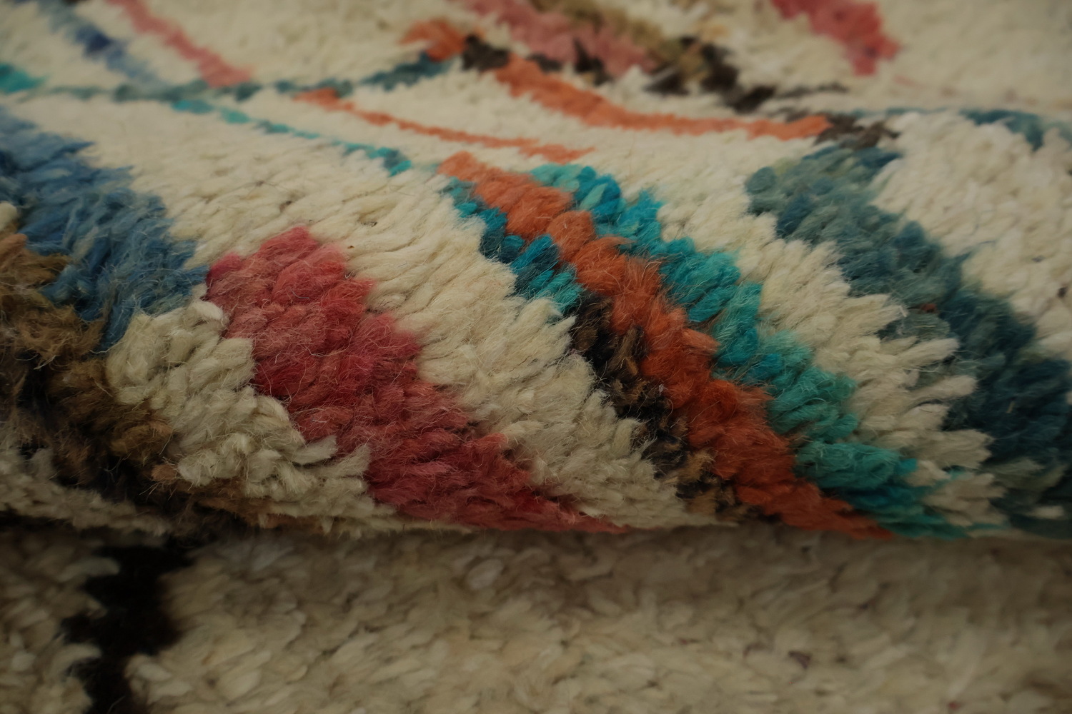 Abstract Moroccan Large Area Rug 9x13 with Colorful Accents