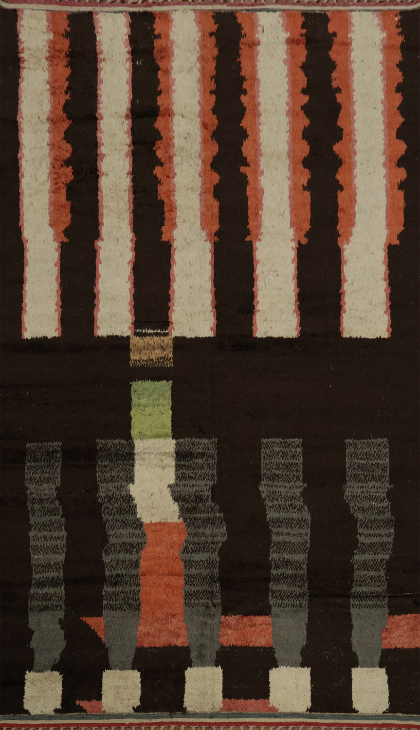 Artistic Moroccan Large Rug 10x15 in Earthy Tones and Modern Stripes