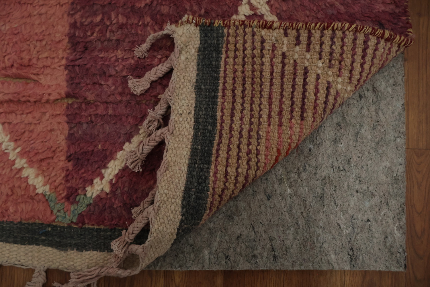 Vibrant Moroccan Wool Area Rug 8x11 with Bold Warm Color Palette