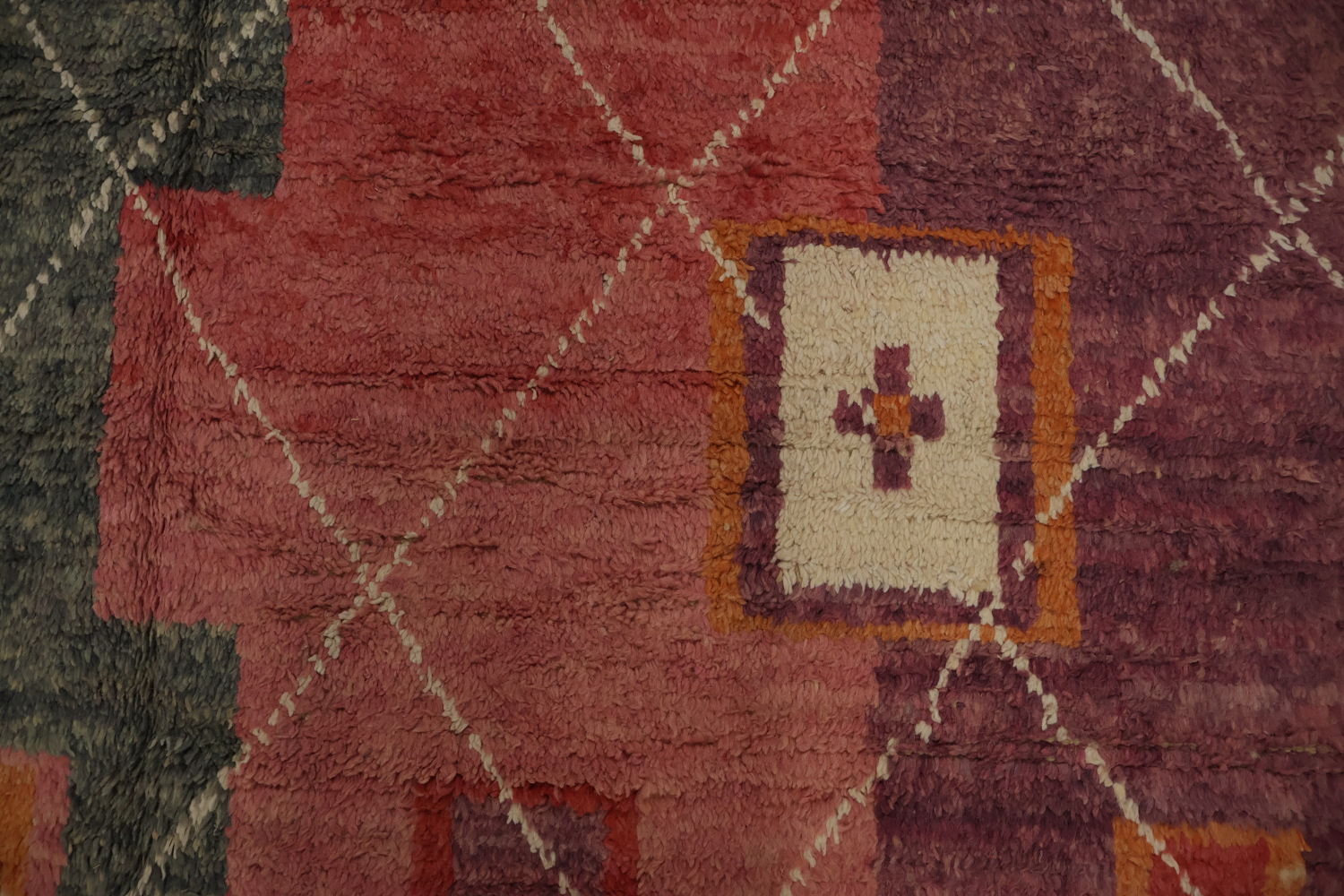 Vibrant Moroccan Wool Area Rug 8x11 with Bold Warm Color Palette