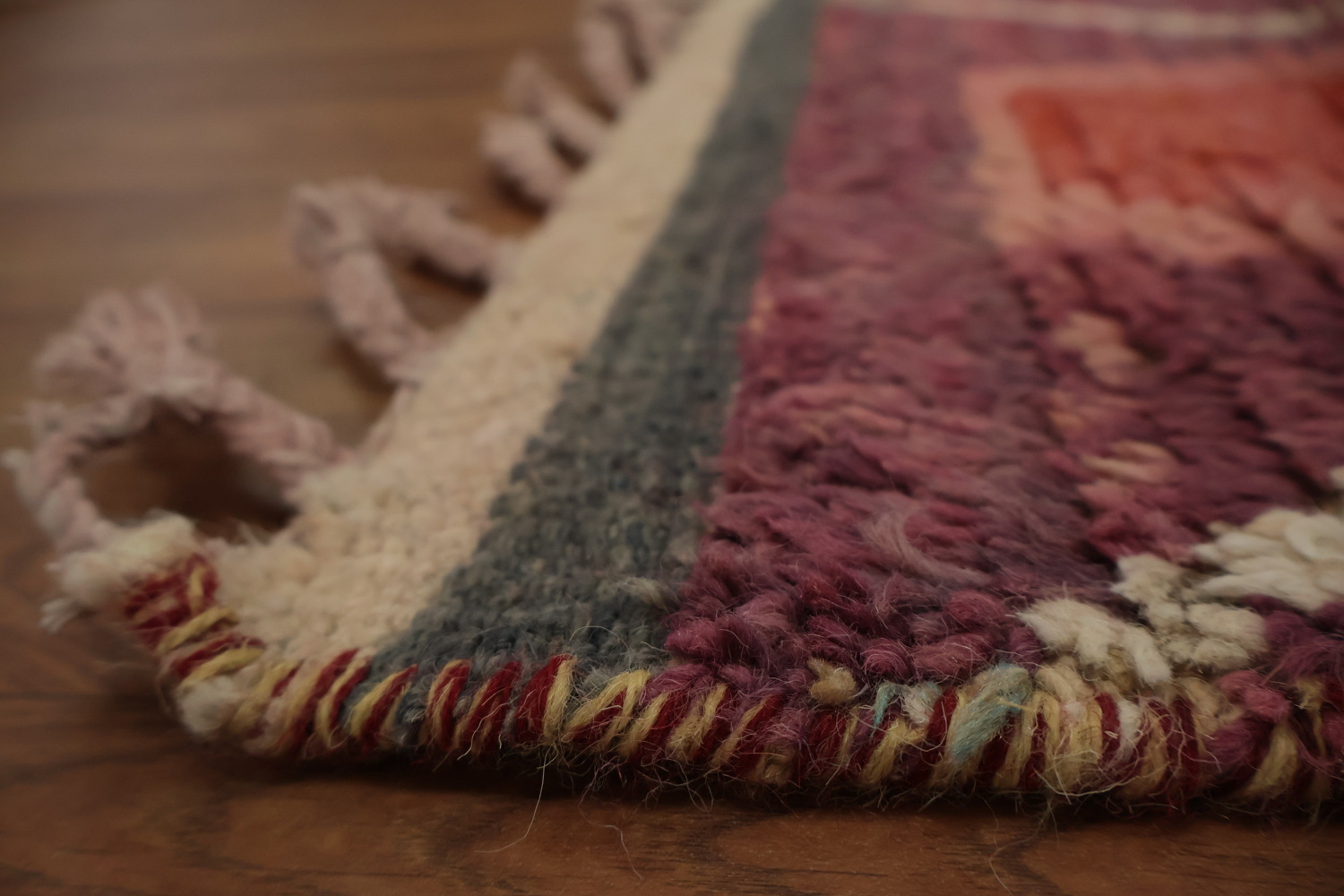 Vibrant Moroccan Wool Area Rug 8x11 with Bold Warm Color Palette