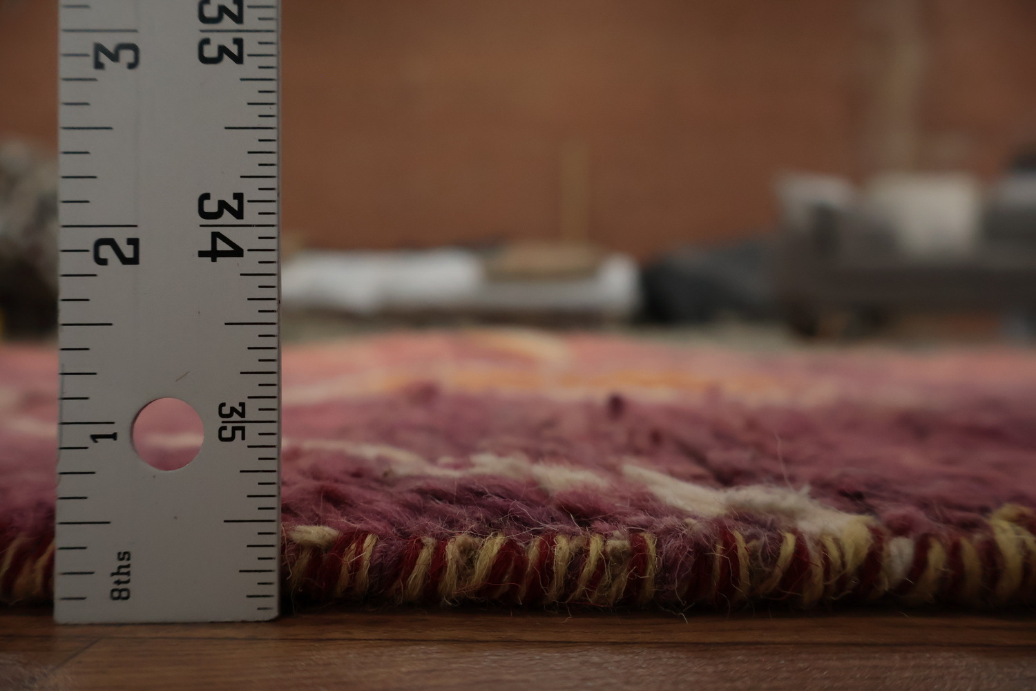 Vibrant Moroccan Wool Area Rug 8x11 with Bold Warm Color Palette