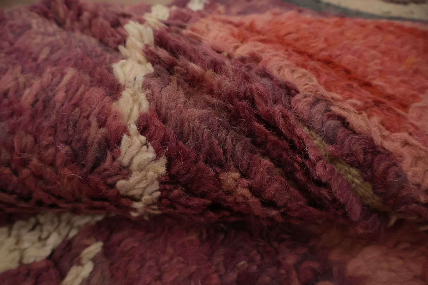 Vibrant Moroccan Wool Area Rug 8x11 with Bold Warm Color Palette