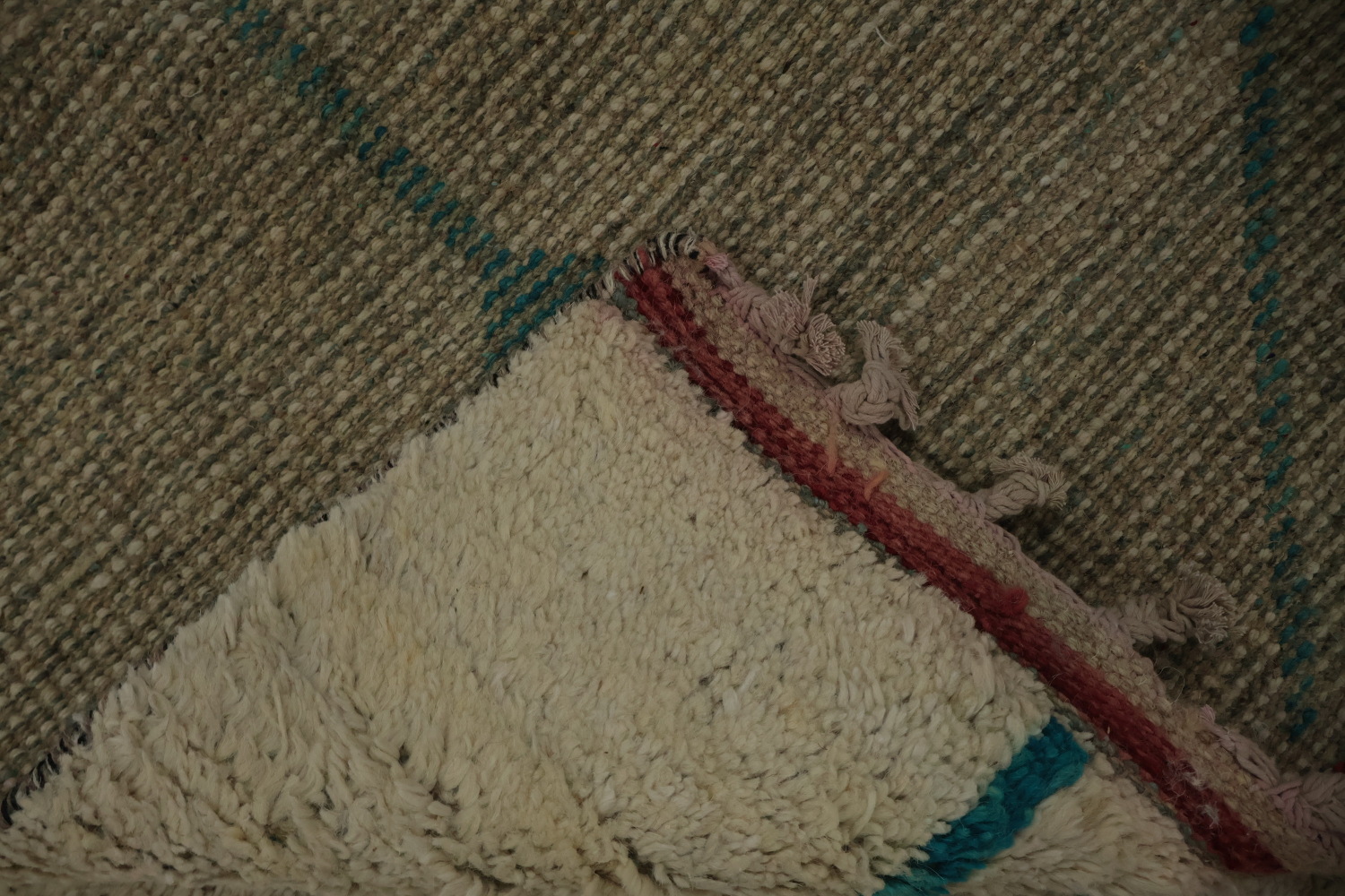 Moroccan Wool Area Rug 7x11 in Muted and Earthy Color Palette