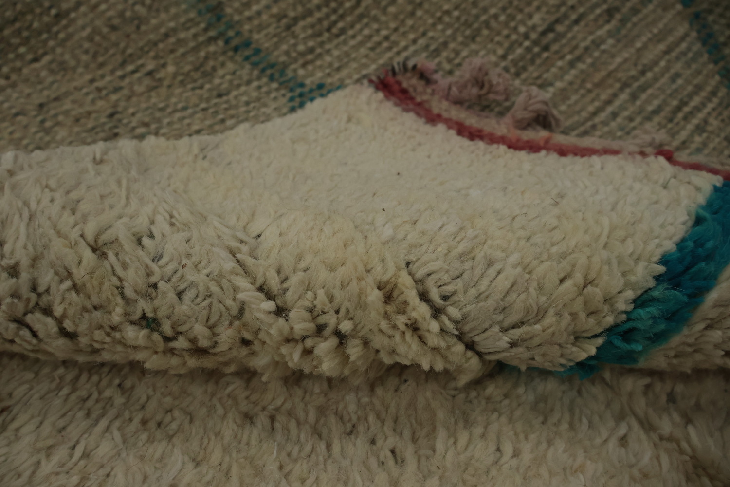 Moroccan Wool Area Rug 7x11 in Muted and Earthy Color Palette