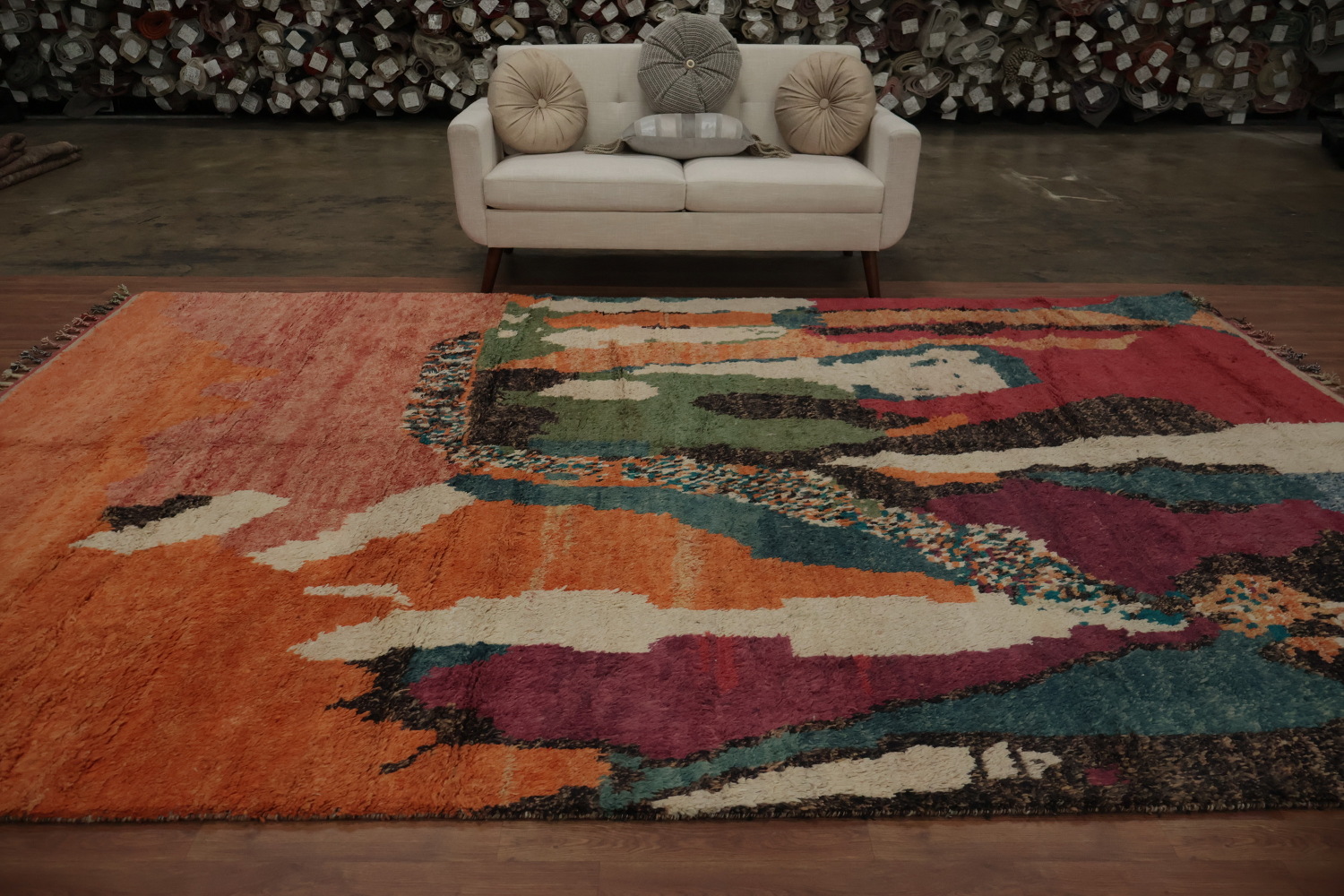 Art-Inspired Moroccan Abstract Area Rug 9x13 for Creative Spaces