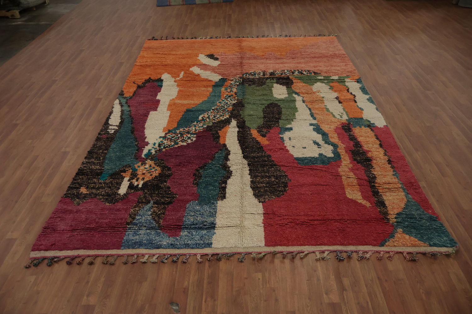 Art-Inspired Moroccan Abstract Area Rug 9x13 for Creative Spaces