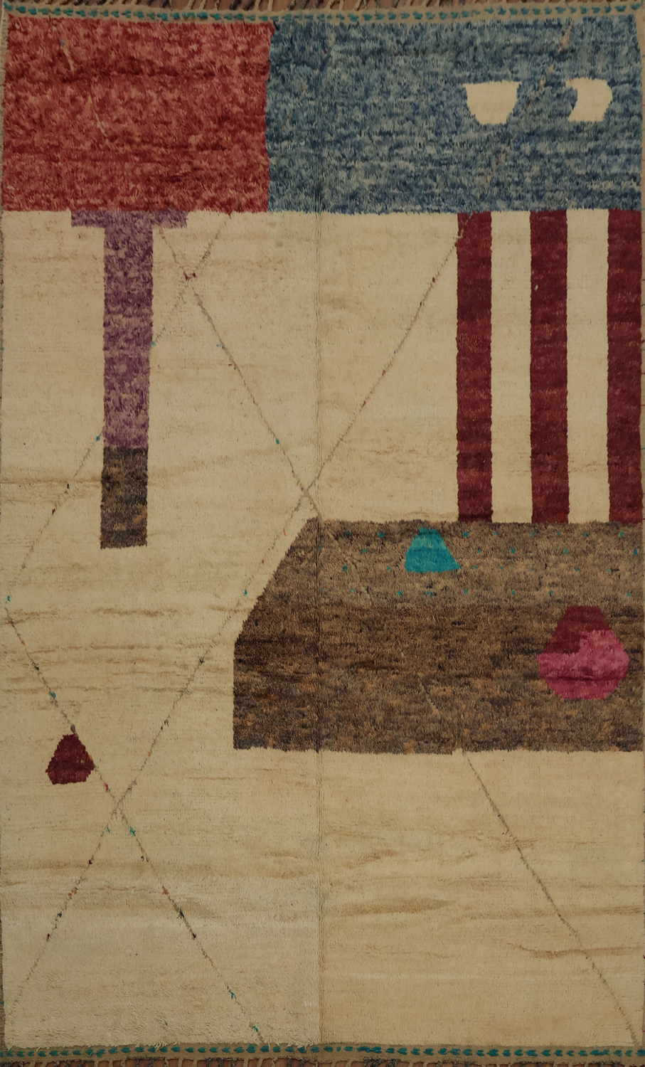 Handmade Moroccan Wool Area Rug 9x13