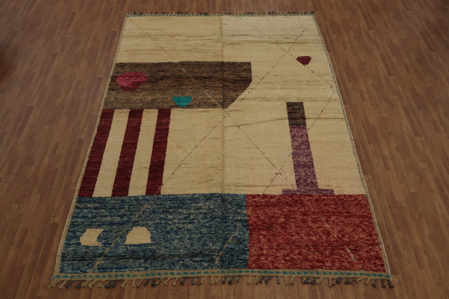 Handmade Moroccan Wool Area Rug 9x13