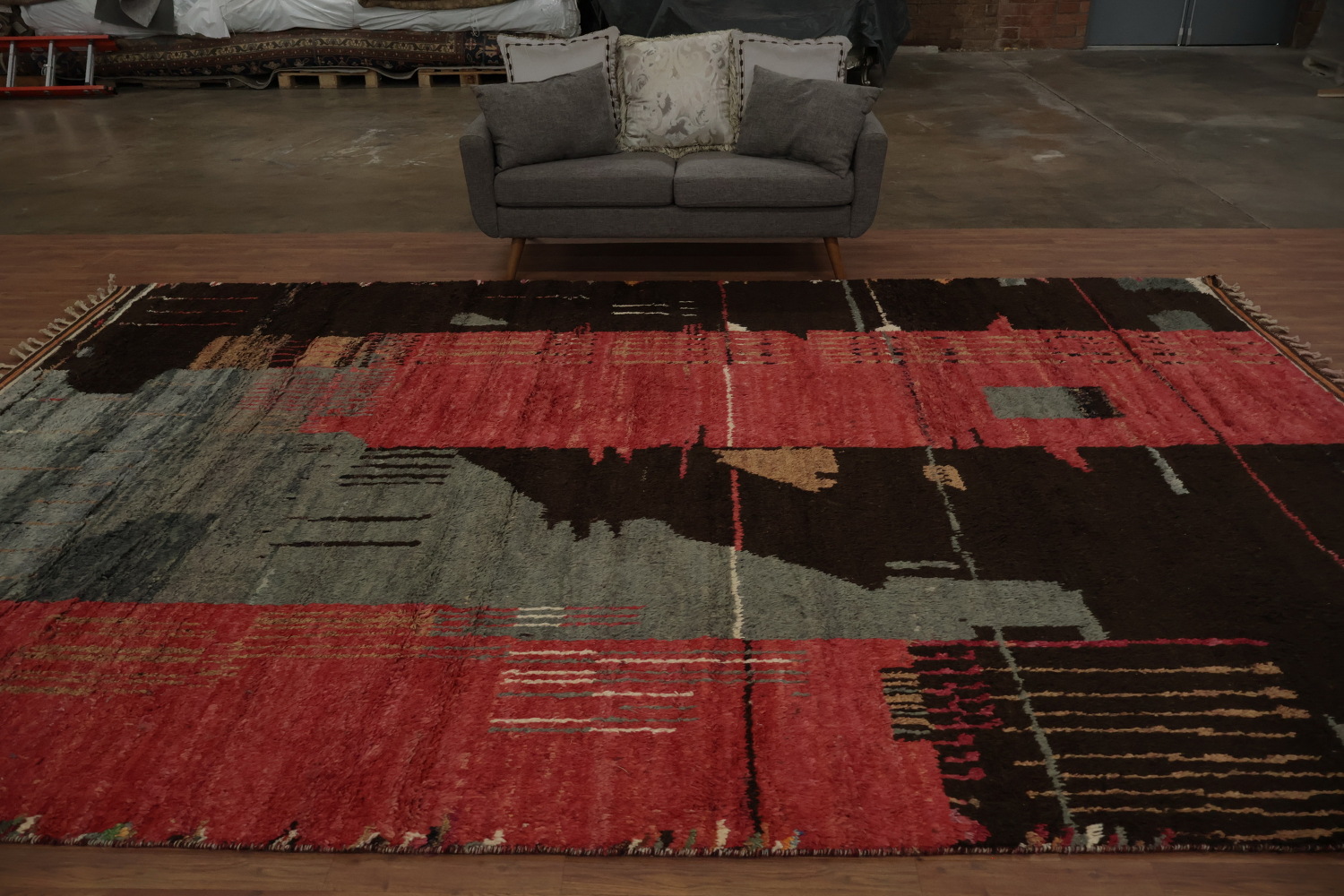Abstract Moroccan Handmade Wool Rug 10x15