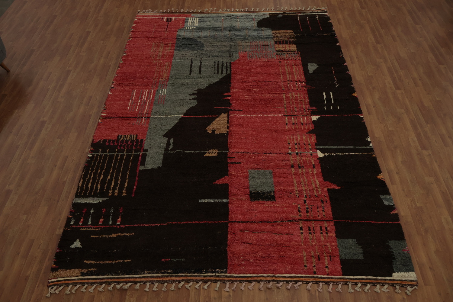 Abstract Moroccan Handmade Wool Rug 10x15
