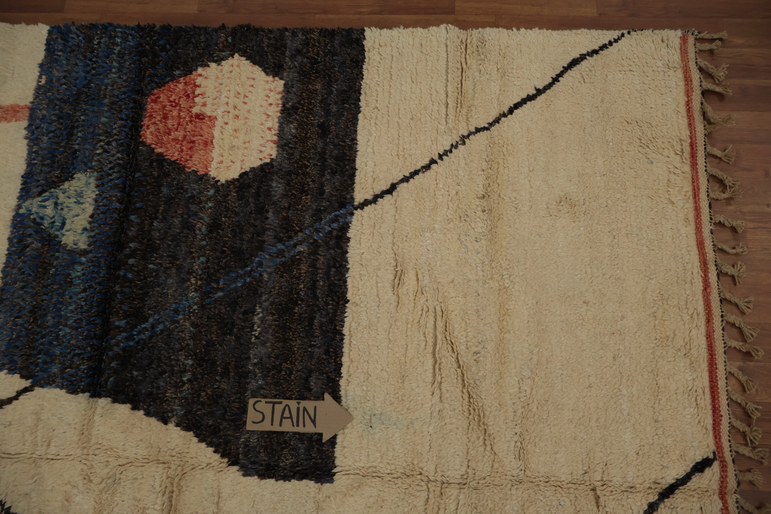 Crafted Moroccan Area Rug 7x11 with Geometric and Muted Shades
