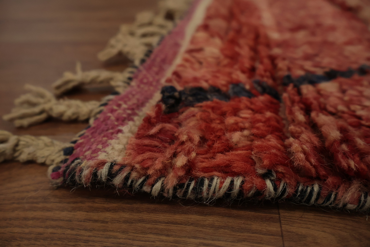Crafted Moroccan Area Rug 7x11 with Geometric and Muted Shades