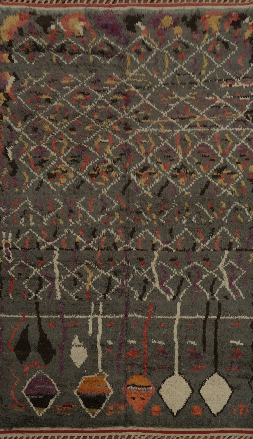 Handmade Moroccan Wool Area Rug 7x11