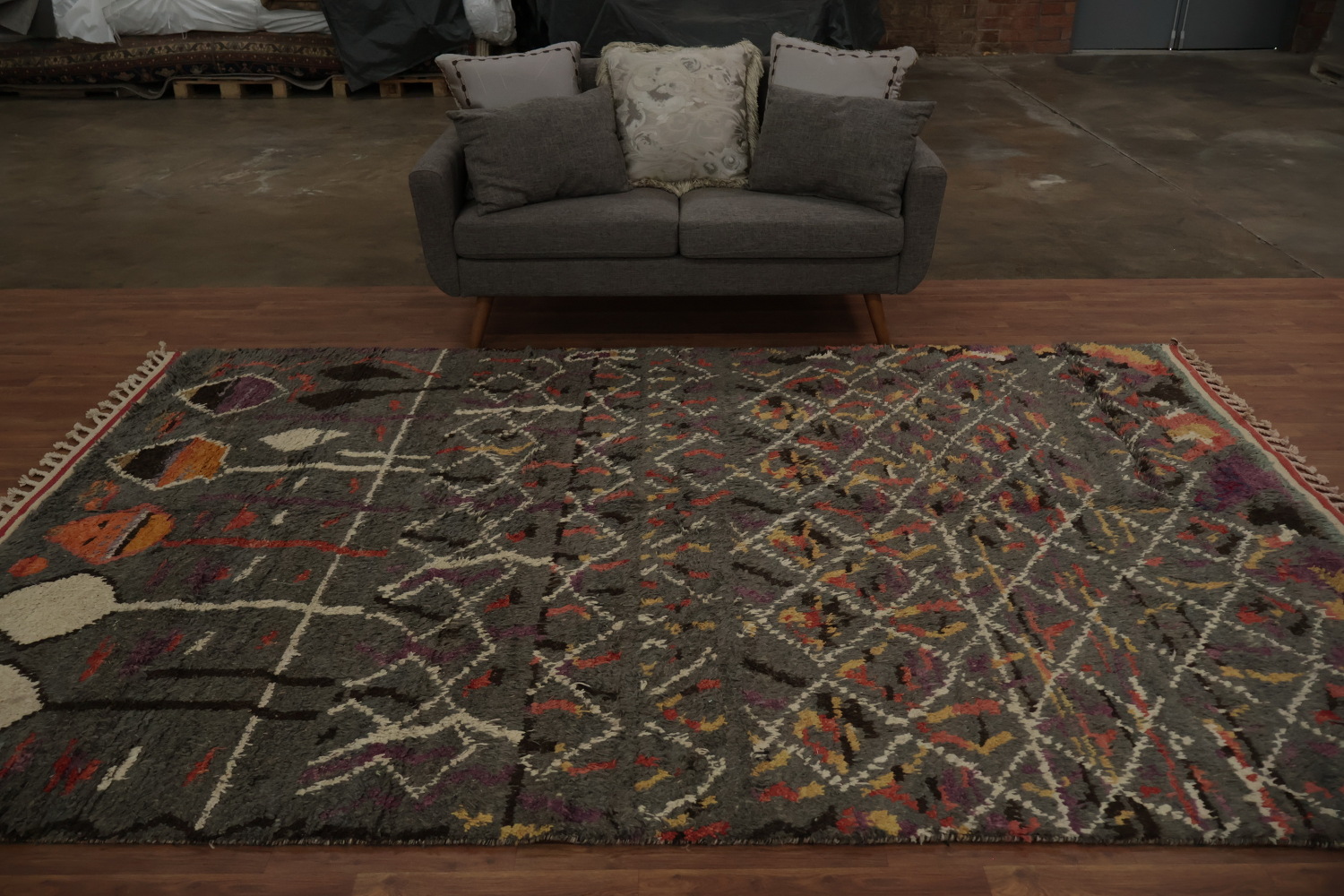 Handmade Moroccan Wool Area Rug 7x11