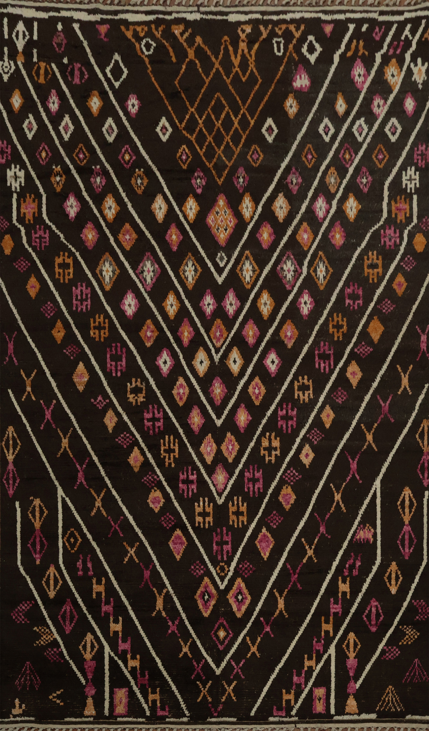 Bohemian Moroccan Large Rug 10x15 with Chevron Patterns