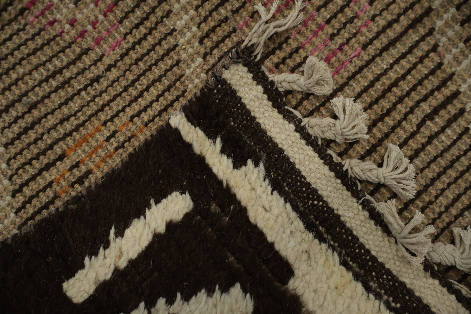 Bohemian Moroccan Large Rug 10x15 with Chevron Patterns