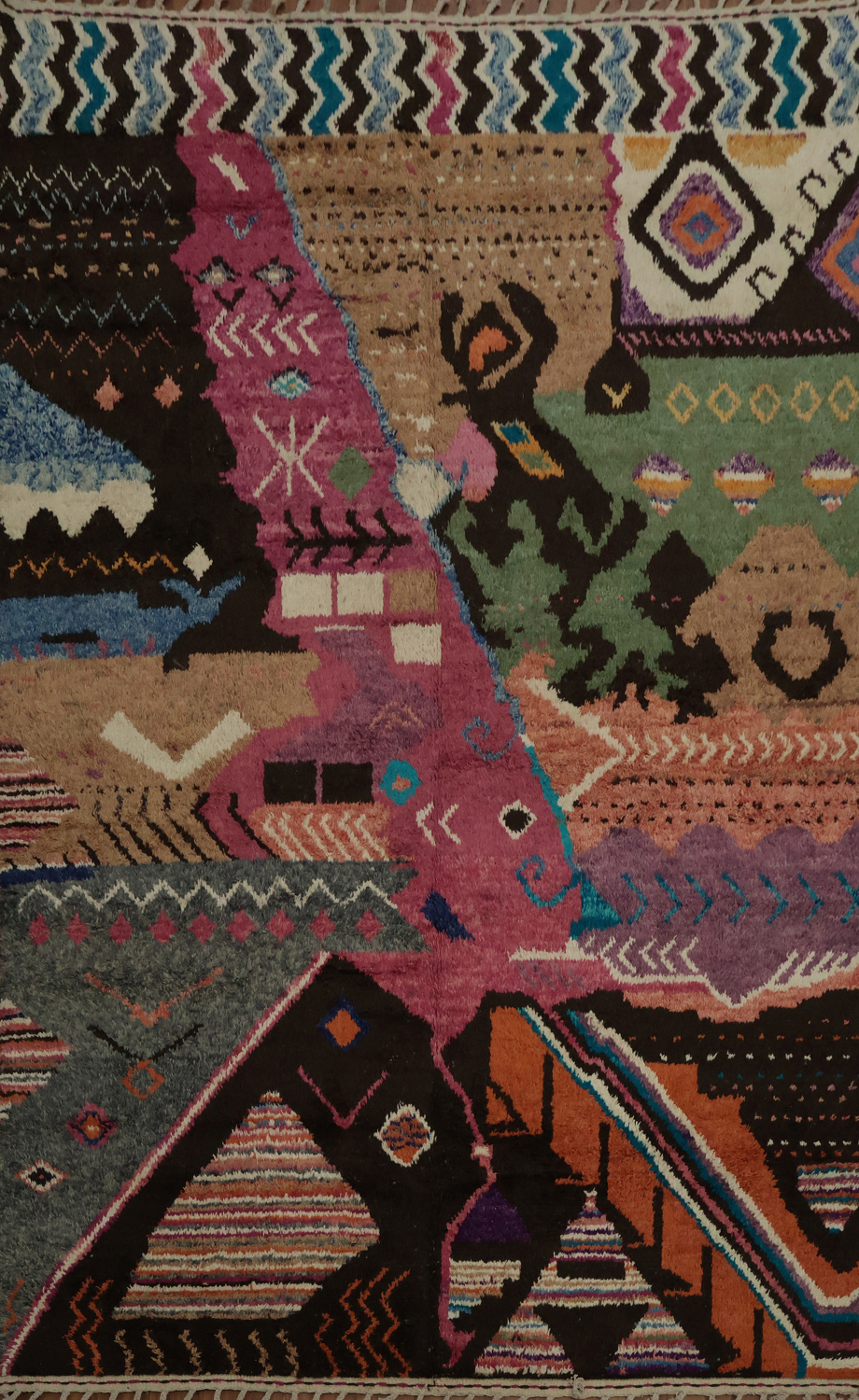 Bohemian Moroccan Large Area Rug 9x13 Diverse Cultural Motifs