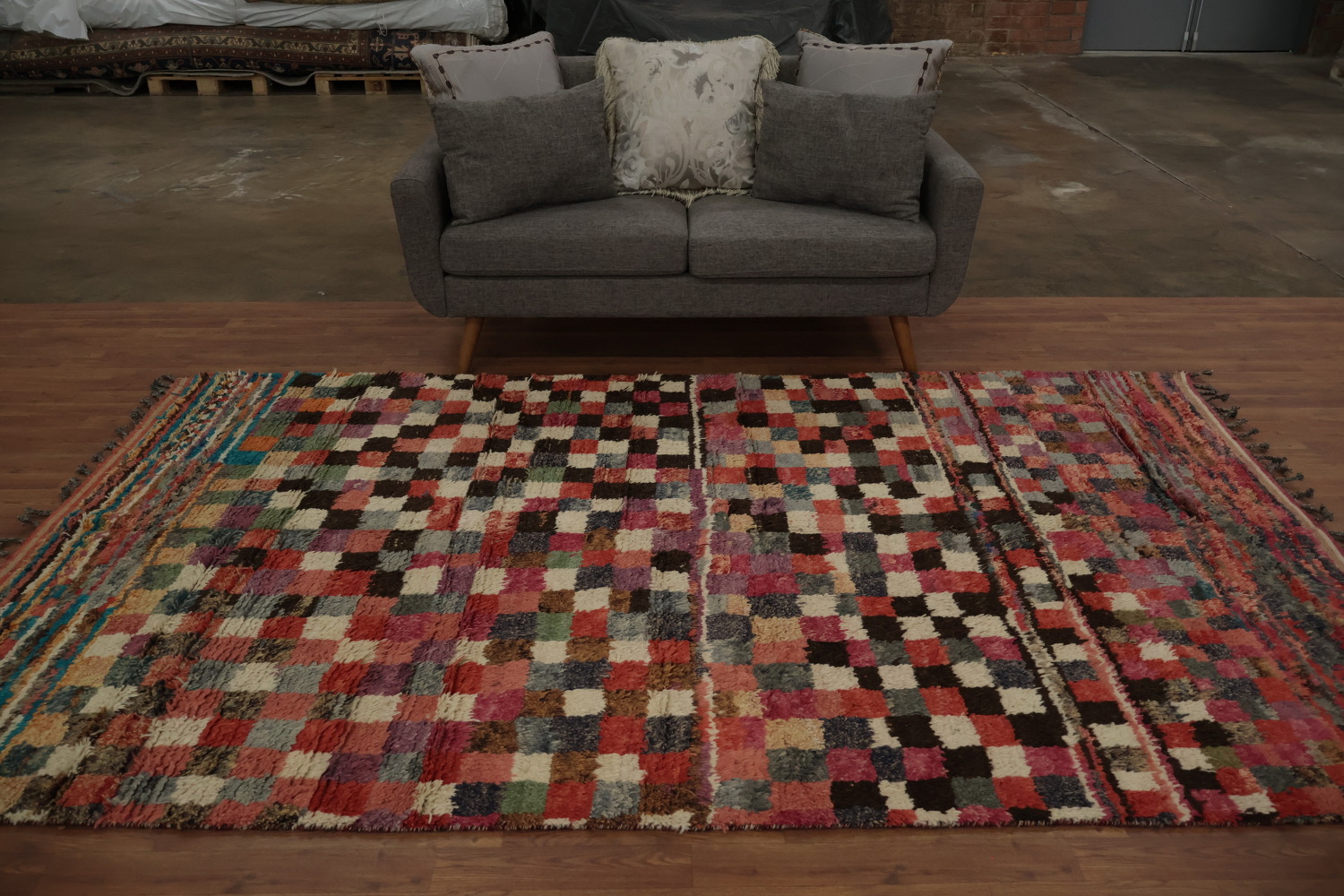 Checkered Moroccan Handmade Area Rug 6x10