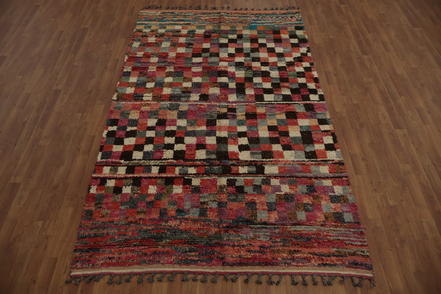 Checkered Moroccan Handmade Area Rug 6x10