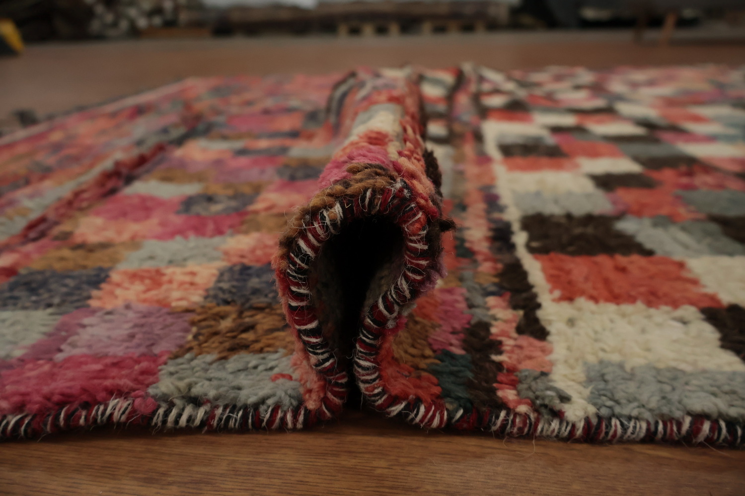 Checkered Moroccan Handmade Area Rug 6x10