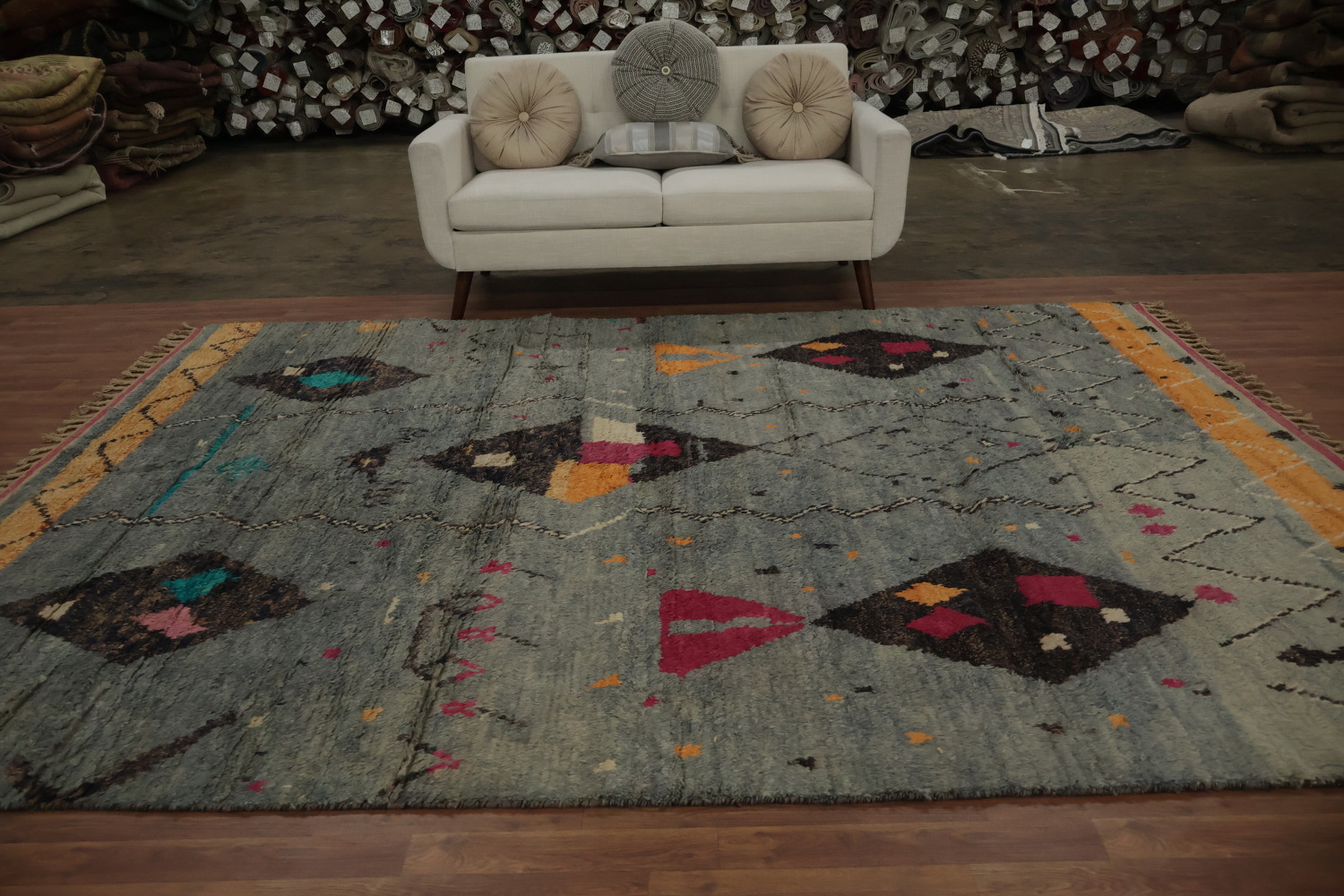 Artisan Geometric Moroccan Area Rug 8x11 Adds Colorful Flair to Rooms