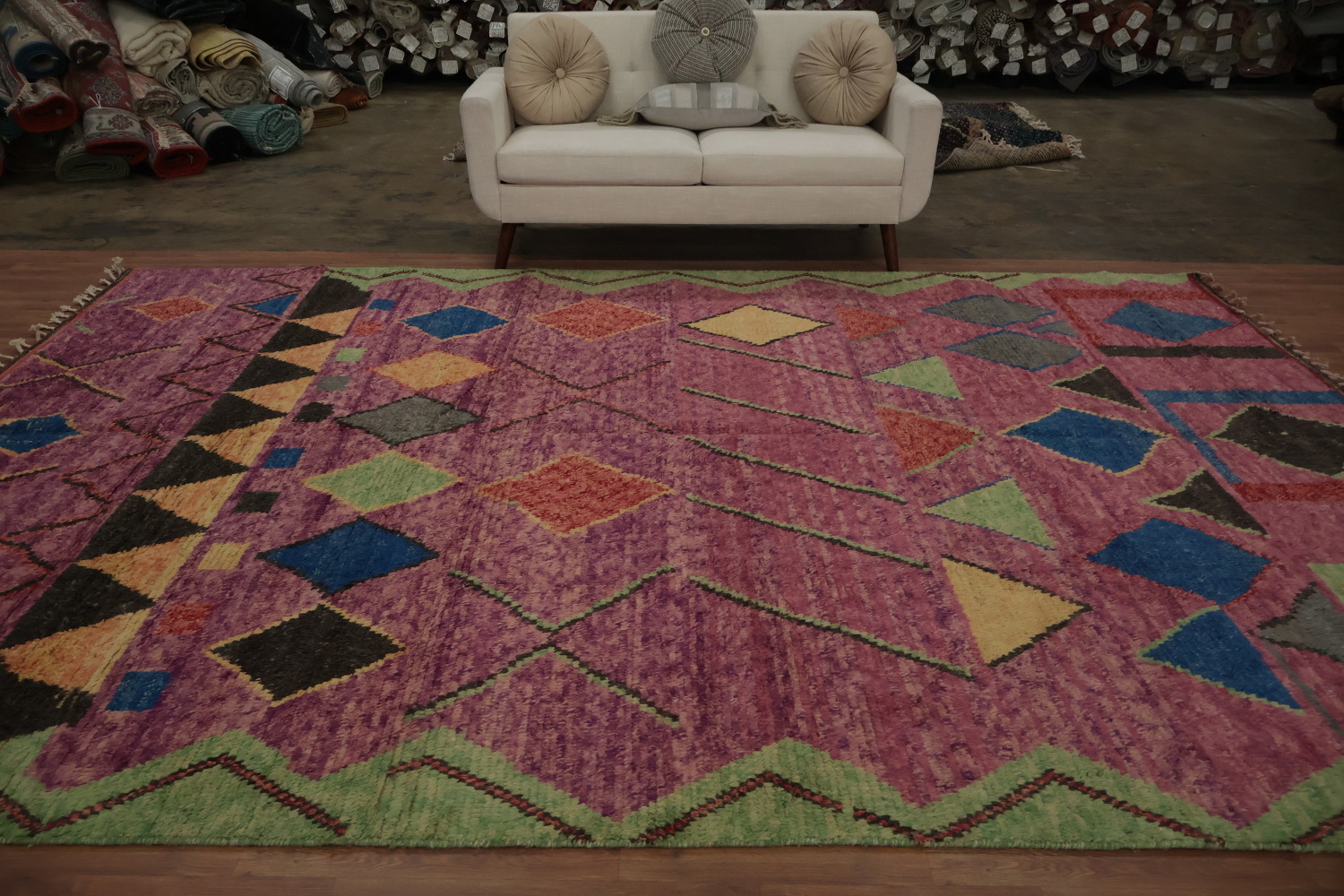 Geometric Moroccan Handmade Area Rug 9x13