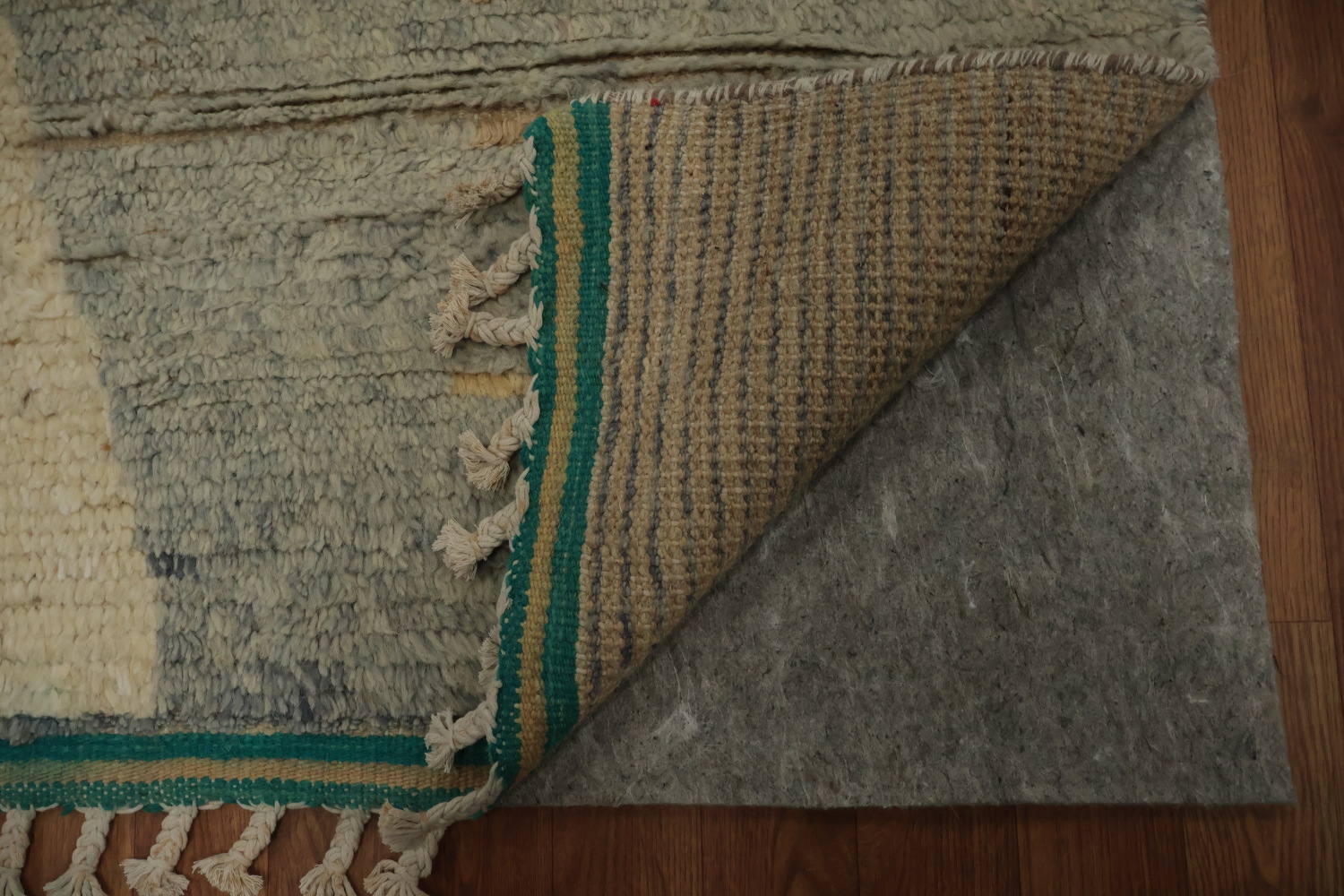 Abstract Moroccan Wool Large Rug 12x18 with Vertical Stripes