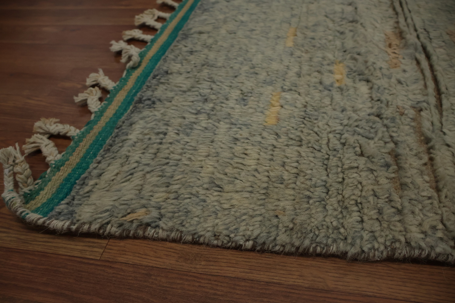 Abstract Moroccan Wool Large Rug 12x18 with Vertical Stripes
