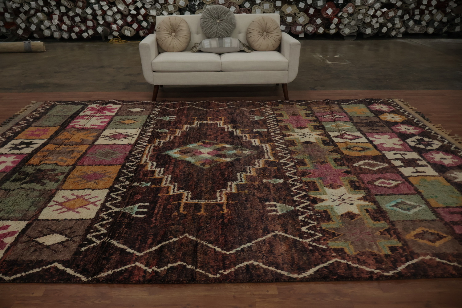Tribal Motif Moroccan Area Rug 9x13 for Your Living Space
