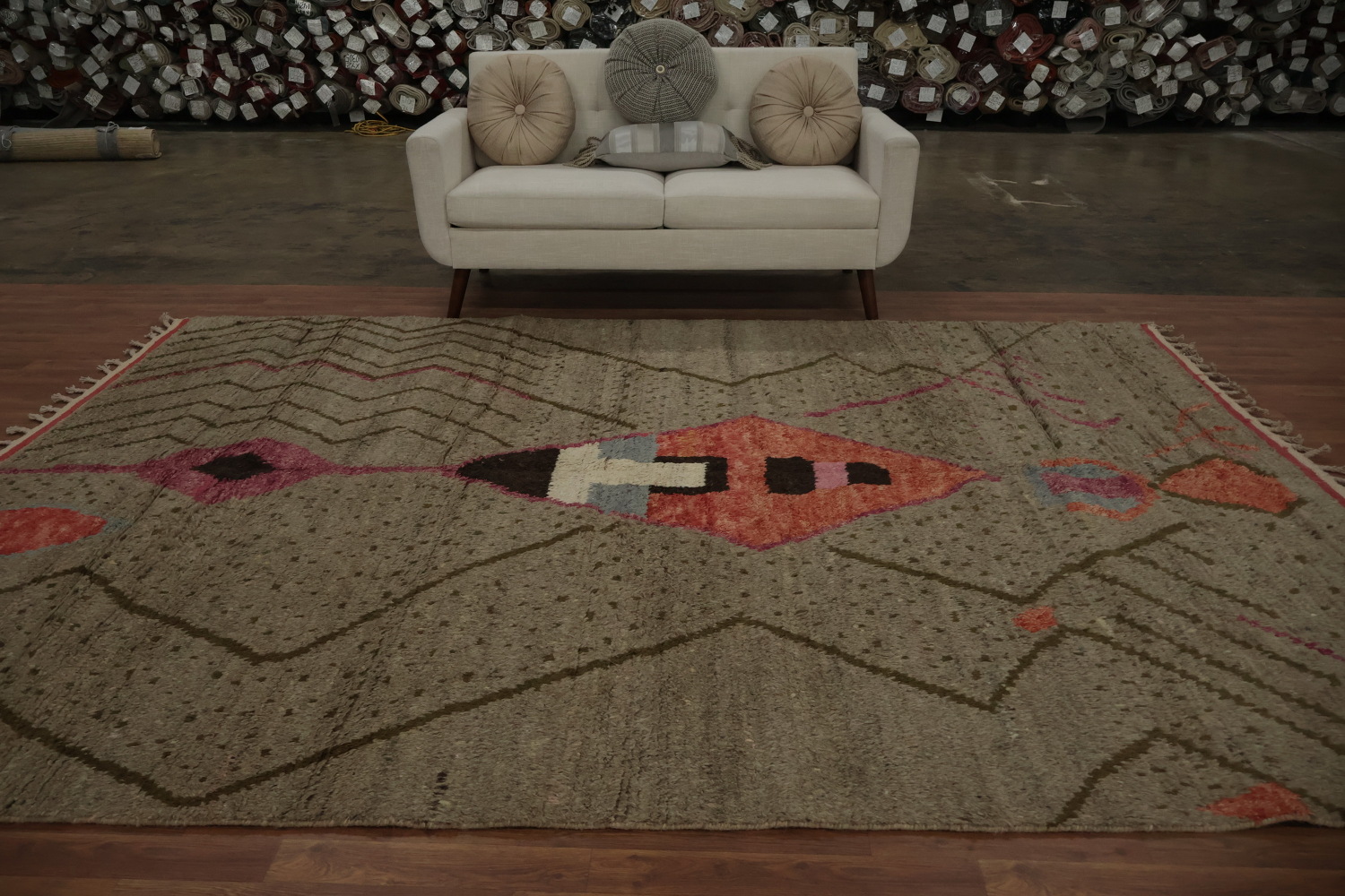 Geometric Elegance Handcrafted Moroccan Area Rug 8x11