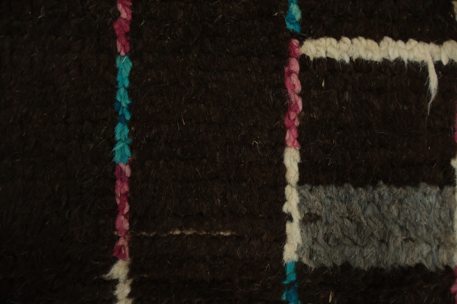 Dark Moroccan Large Rug 10x15 with Colorful Linear Geometric Design